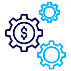 Dollar Cog Outline Color icon