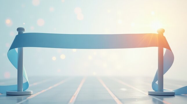 Ribbon at the Finish Line Inviting Celebration and Achievement in a Bright Atmosphere