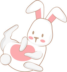 Cute Easter bunny rabbit vector design, no background