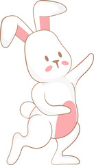 Cute Easter bunny rabbit vector design, no background