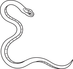 Snake outline Chinese zodiac sign, line art, vector design