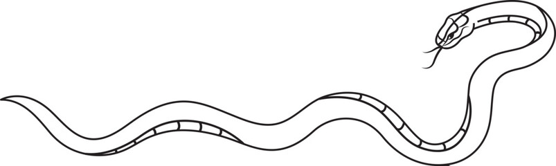 Snake outline Chinese zodiac sign, line art, vector design