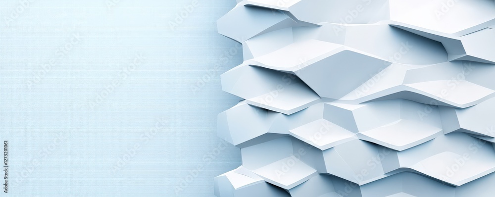 Poster material science nano concept. textured abstract blue background with geometric shapes.