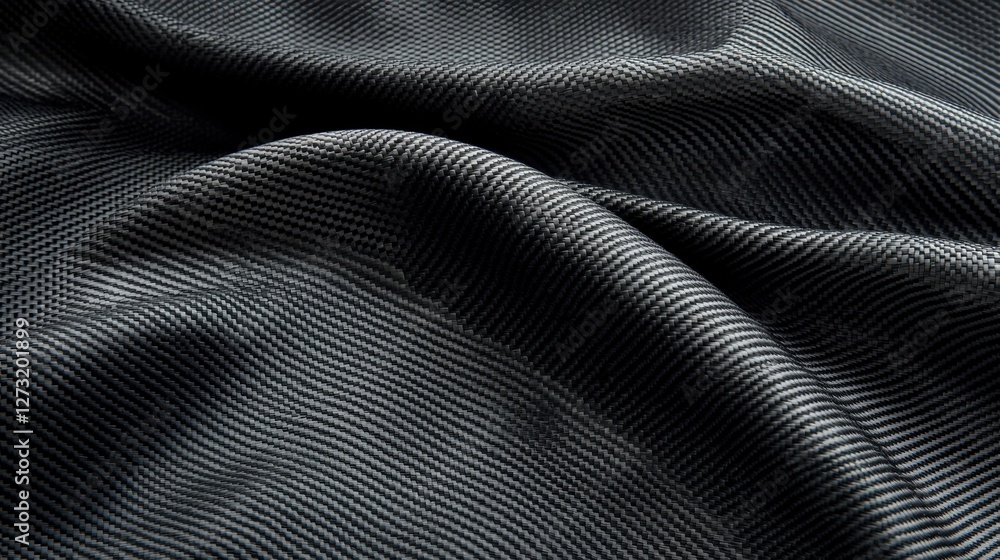 Poster material science nano concept. soft, textured fabric with elegant folds and dark color tones.