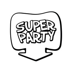 Vibrant comic-style super party sign, perfect for kids' birthday celebrations