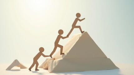 Climbing to Success With Teamwork in a Simple Art Representation of Human Figures