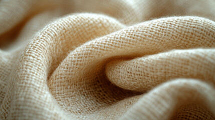 Fototapeta premium close up of beige fabric texture showcasing soft, natural fibers