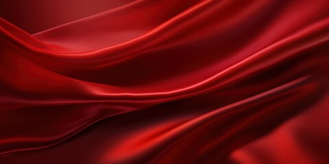 Fototapeta premium Abstract flowing red silk for background, banners, or graphics, showcasing smooth, curved lines