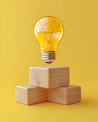 Golden Idea 3D Illustration