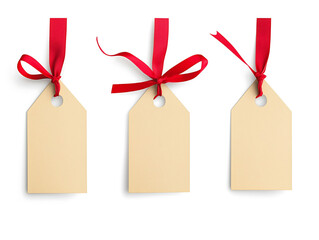 Various Gift Tags set with Ribbons and Bows