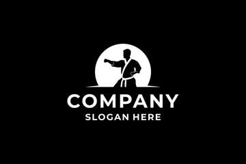 Obraz premium Karate Martial Arts Silhouette Logo Design Template.