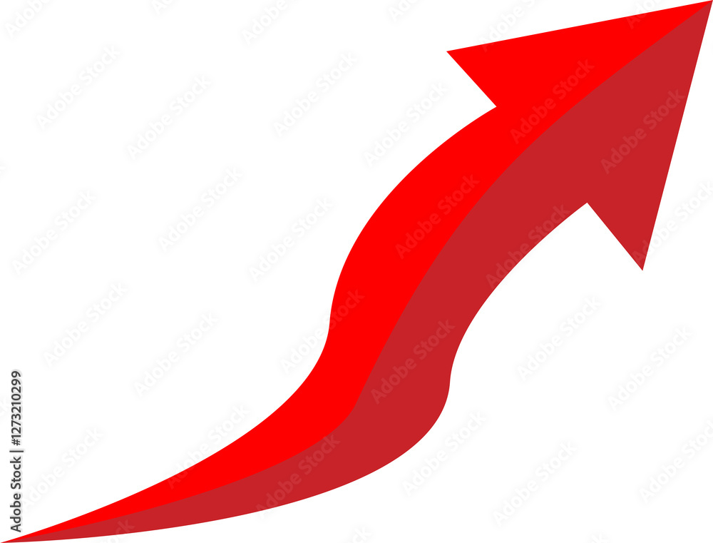 Poster arrow red element transparent background