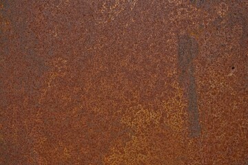 Rusting as abstract background. Textured reddish-brown rust coating forming on surface of iron due wet air. Rust, red-brown flaky substance on metal objects exposed to air and moisture.