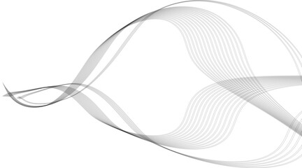 Vector wave lines smooth flowing dynamic black gradient isolated on white background for concept of technology, digital, communication, science, music