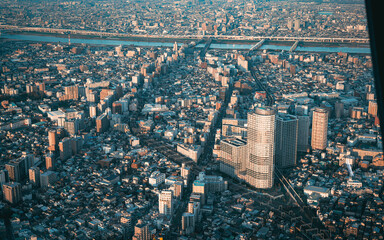 Fototapeta premium aerial view of the city