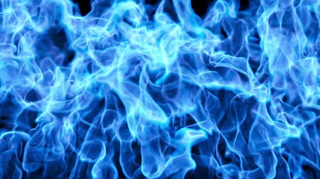 Blue fire flames rising motion abstract backgrounds effect rendering