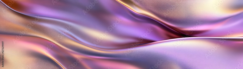 Poster abstract image displaying purple and gold shimmering smooth fabric