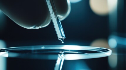 A close-up of a glucose testing strip being inserted into a meter. Featuring action and readiness