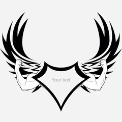 Logo sports - hand strength.  Vector illustration.