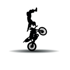 Silhouette of a man on a motorcycle. Vector illustration