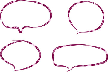 purple colorful pattern creative abstract speech bubbles set
