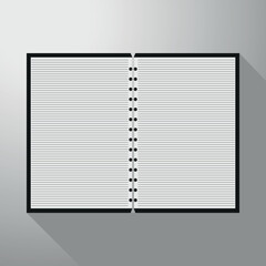 Open notebook. Vector illustration