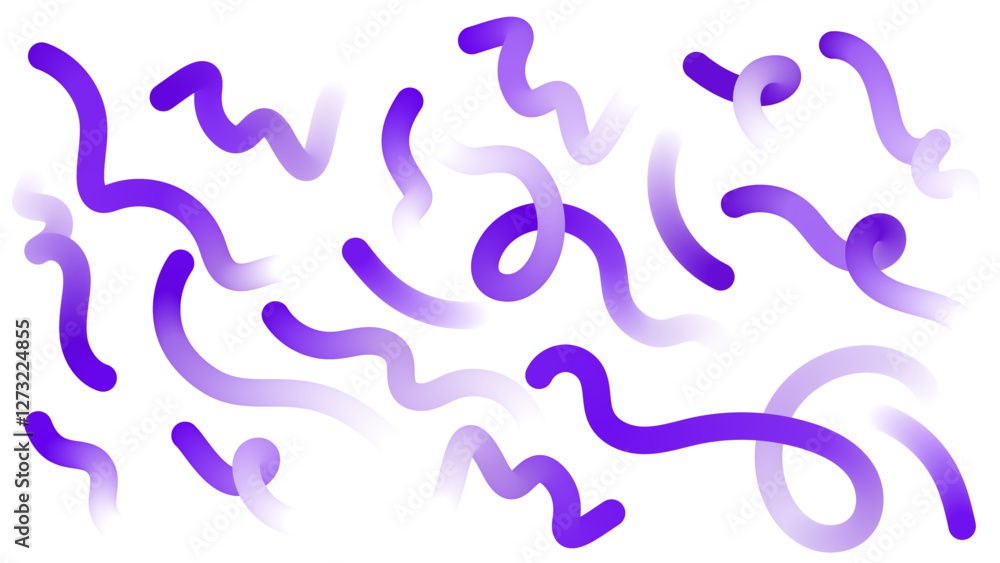 Poster fluid wave elements of colorful squiggly designs.vector graphic pattern with wavy lines in bright co