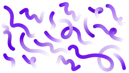 Fluid Wave Elements of Colorful Squiggly Designs.Vector Graphic Pattern with Wavy Lines in Bright Colors. Colorful Rainbow Abstract Gradient Shapes Set.
