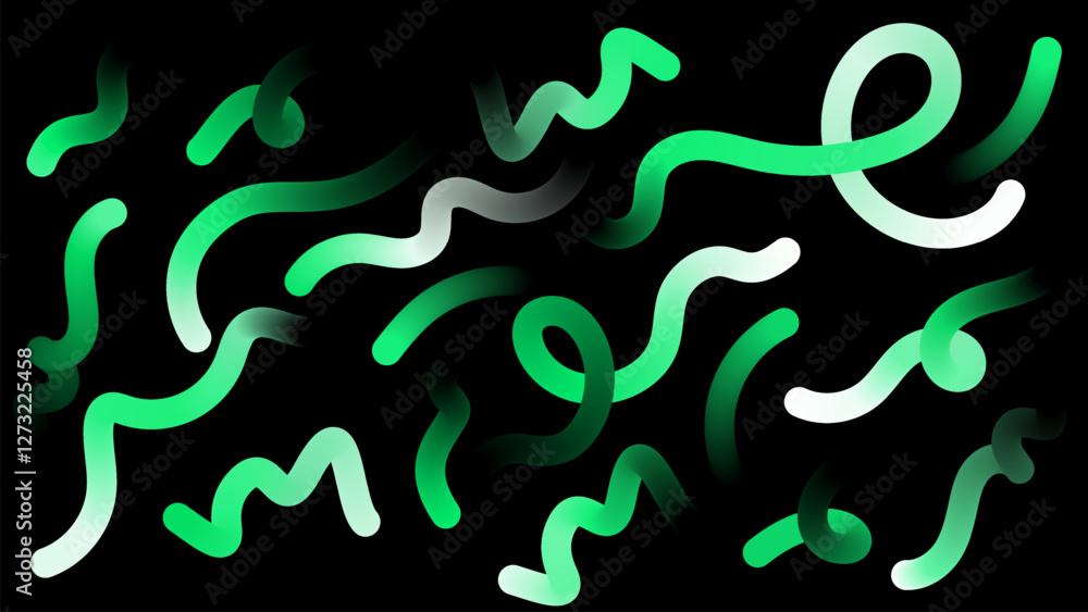 Poster fluid wave elements of colorful squiggly designs.vector graphic pattern with wavy lines in bright co