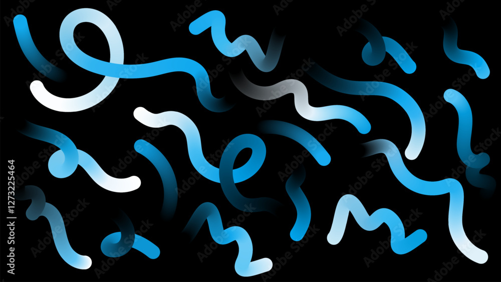 Poster fluid wave elements of colorful squiggly designs.vector graphic pattern with wavy lines in bright co
