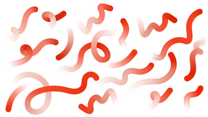 Fluid Wave Elements of Colorful Squiggly Designs.Vector Graphic Pattern with Wavy Lines in Bright Colors. Colorful Rainbow Abstract Gradient Shapes Set.
