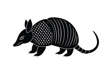 Silhouette of an armadillo vector art illustration.eps
