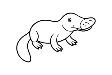 A cute platypus line art vector style illustration2.eps