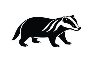 Silhouette of a badger vector art illustration.eps
