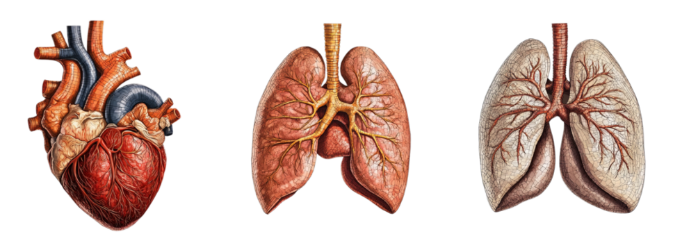 Human Lungs Detailed Medical Illustration