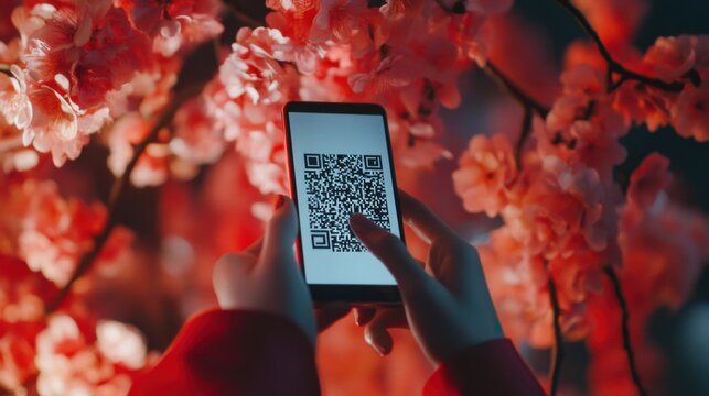 QR code scanning with a mobile phone. Featuring effortless access to digital platforms - Powered by Adobe