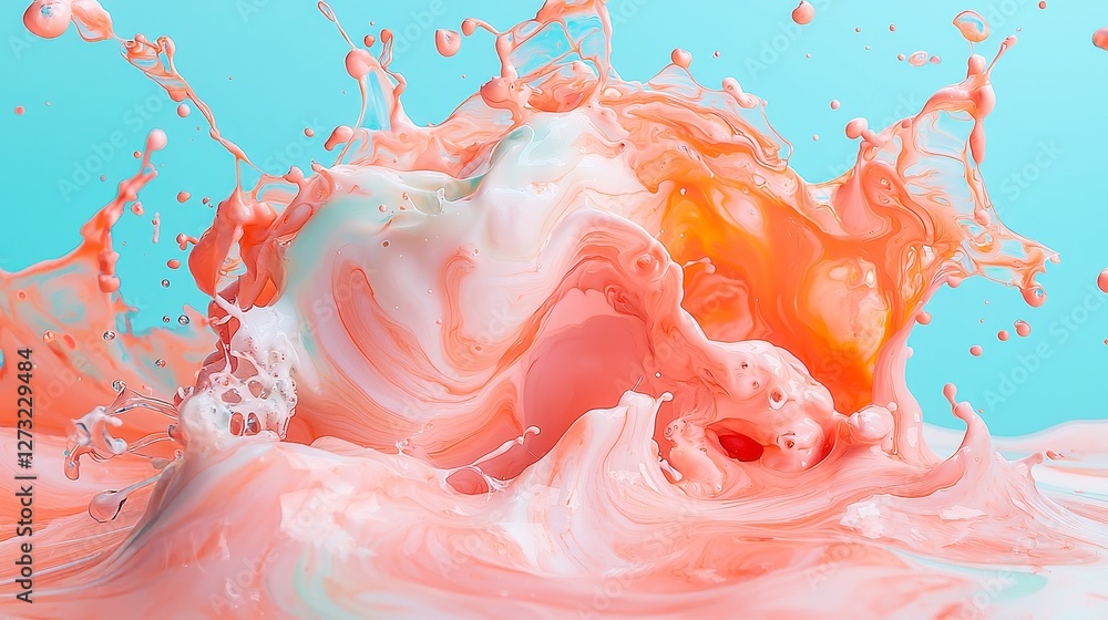 Poster mesmerizing paper marbling art, immerse in the captivating technique of floating pigments on water t