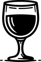 Elegant Black Silhouette of a Cup