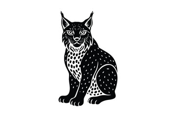 Silhouette of a lynx vector art illustration.eps
