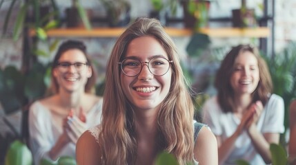 Audience celebrates live performance with laughter and enthusiastic applause at vibrant public event