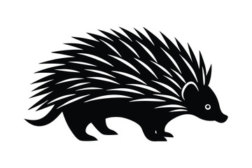 Silhouette of a porcupine vector art illustration.eps