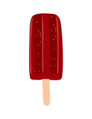Ice cream Berry Fruit popsicle. Colorful ice pop, bar on stick with mixed fruits and berries flavor. Vector realistic illustration isolated