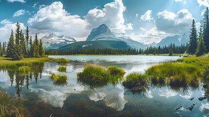 Mountain Lake Reflection: Serenity in Nature