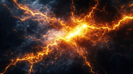 Fototapeta premium Electric Storm with Bright Sparks in Dark Sky - Dynamic Energy Display