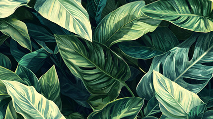 Lush Tropical Leaf Illustration