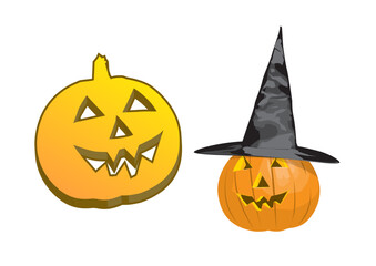 Spooky and fun vector illustration of a classic Halloween Jack O' Lantern.  Perfect for holiday designs, invitations, and more.
