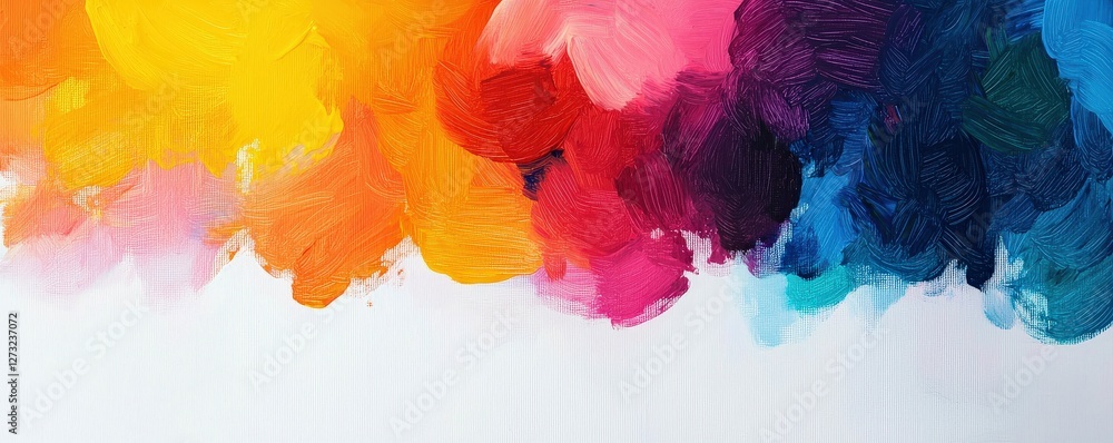 Poster customer experience interaction data concept. vibrant abstract painting with colorful brushstrokes a