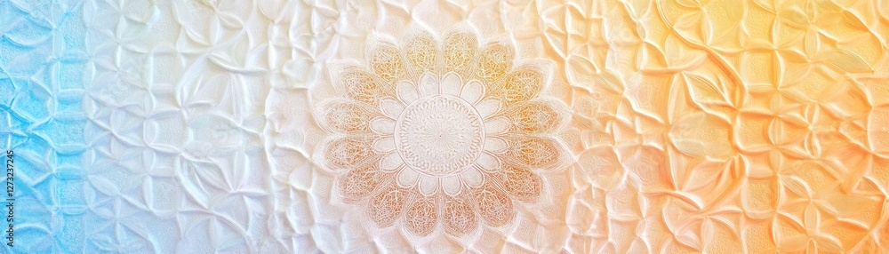 Aufkleber abstract mandala design with pastel color gradient background
