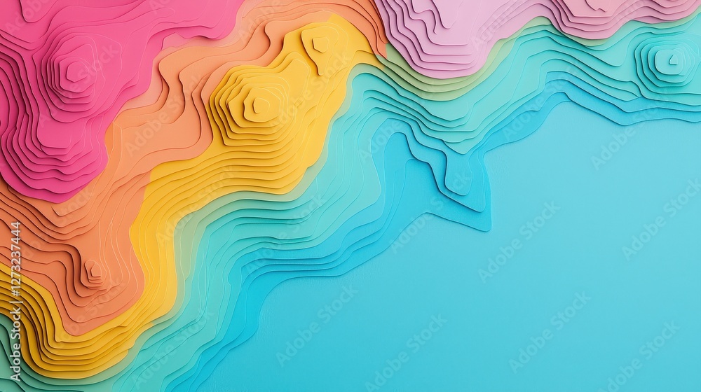 Aufkleber customer experience interaction data concept. colorful paper layers creating a vibrant abstract desi
