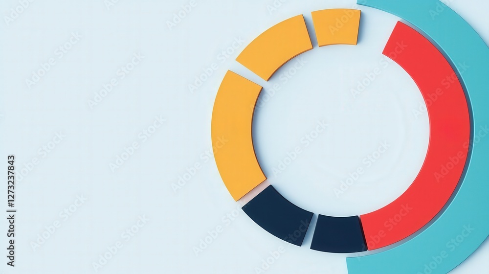 Poster customer experience interaction data concept. abstract circular graphic in vibrant colors on a light